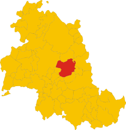 Map of comune of Assisi (province of Perugia, region Umbria, Italy)